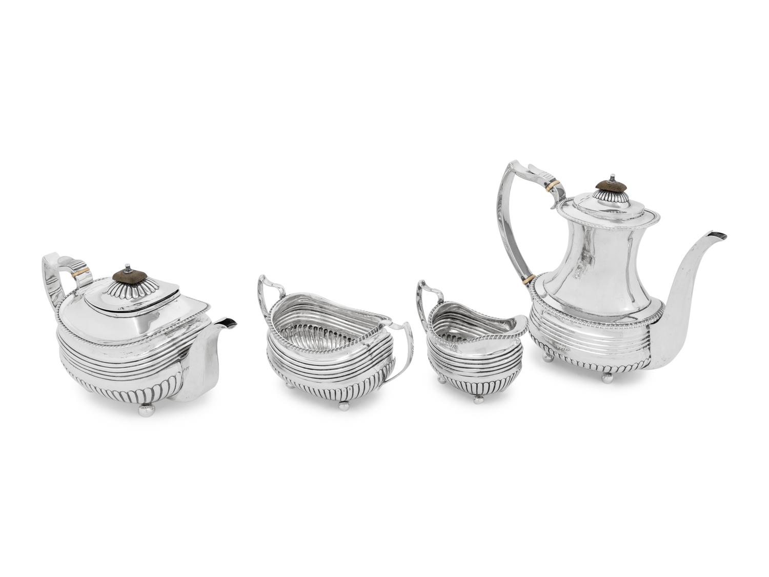 A George III Silver Four-Piece Tea and Coffee Service