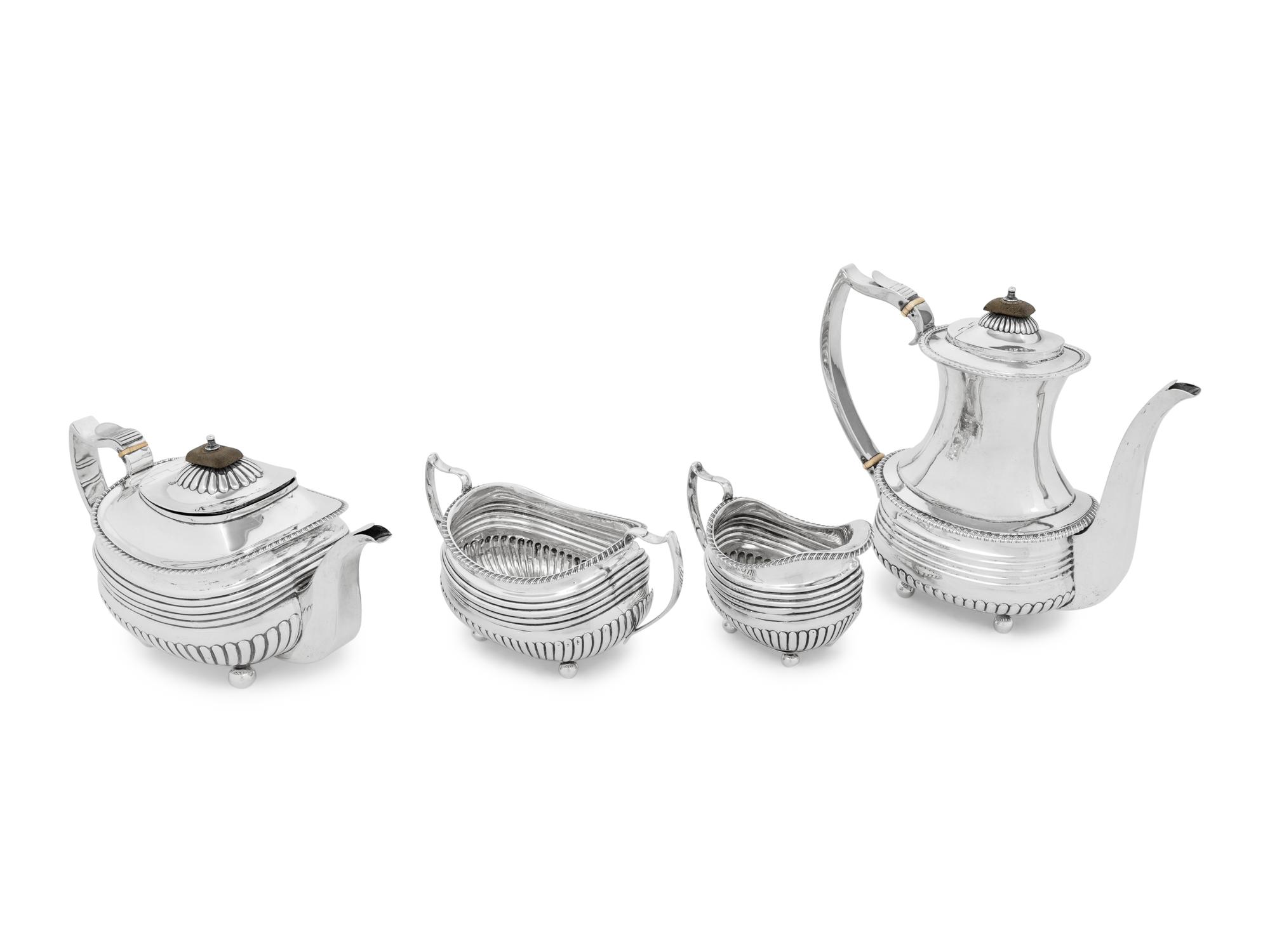 A George III Silver Four-Piece Tea and Coffee Service