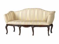An Italian Carved and Black Painted Walnut Upholstered Sofa