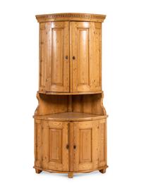 A Swedish Pine Corner Cabinet