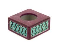 A Famille Rose Porcelain Brush Washer Height 1 3/4 x width 3 3/4 x depth 3 5/8 inches.