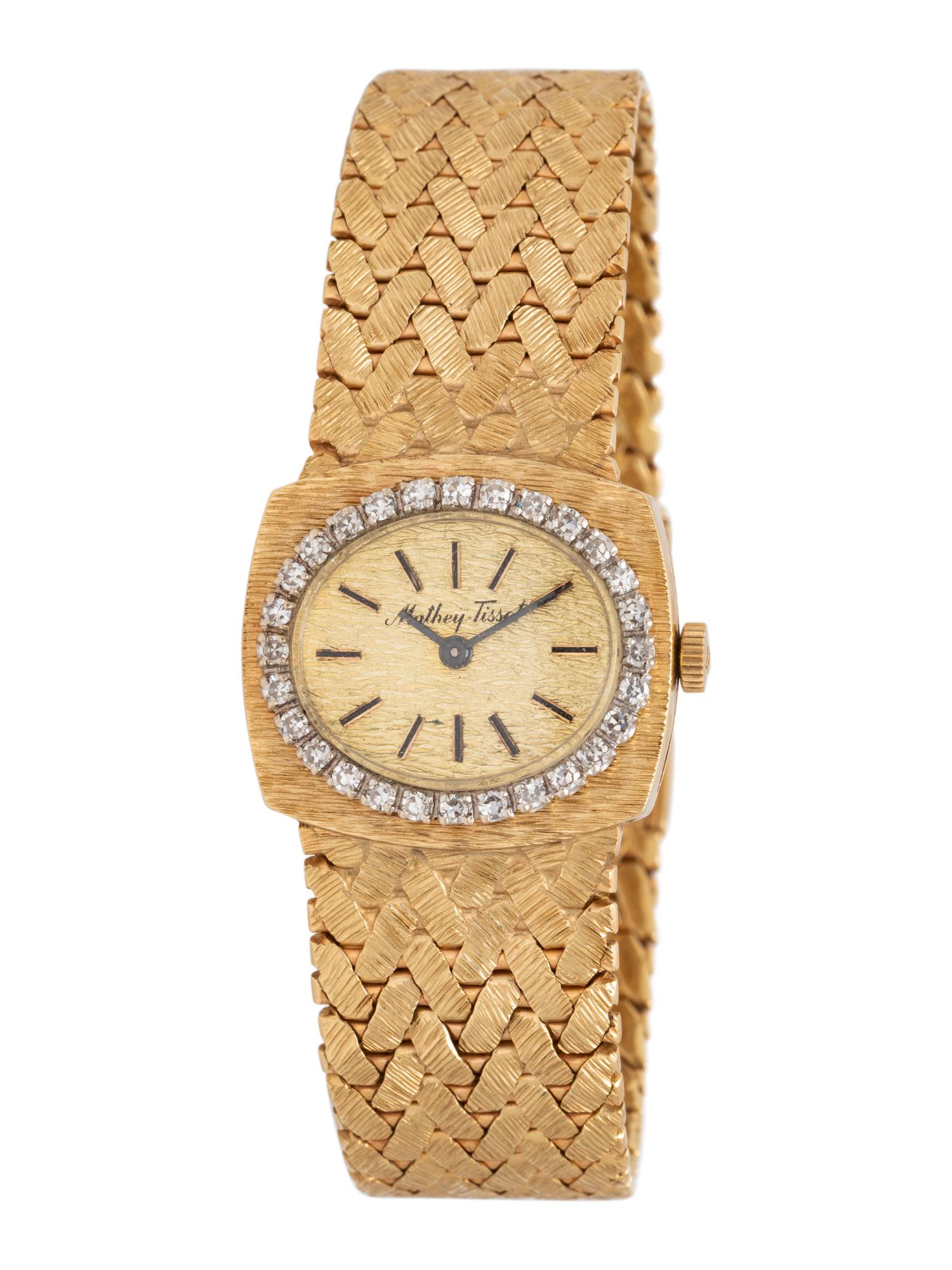 MATHEY TISSOT, 14K YELLOW GOLD AND DIAMOND WRISTWATCH