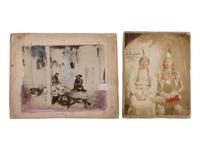[NATIVE AMERICANS - PHOTOGRAPHY]. A group of photographs, stereoviews, and real photo postcards of Native American subjects, including a cyanotype.