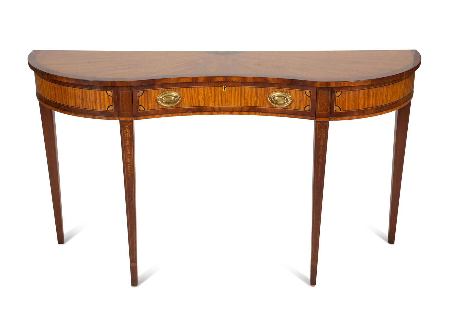 A George III Style Mahogany Veneered Console Table