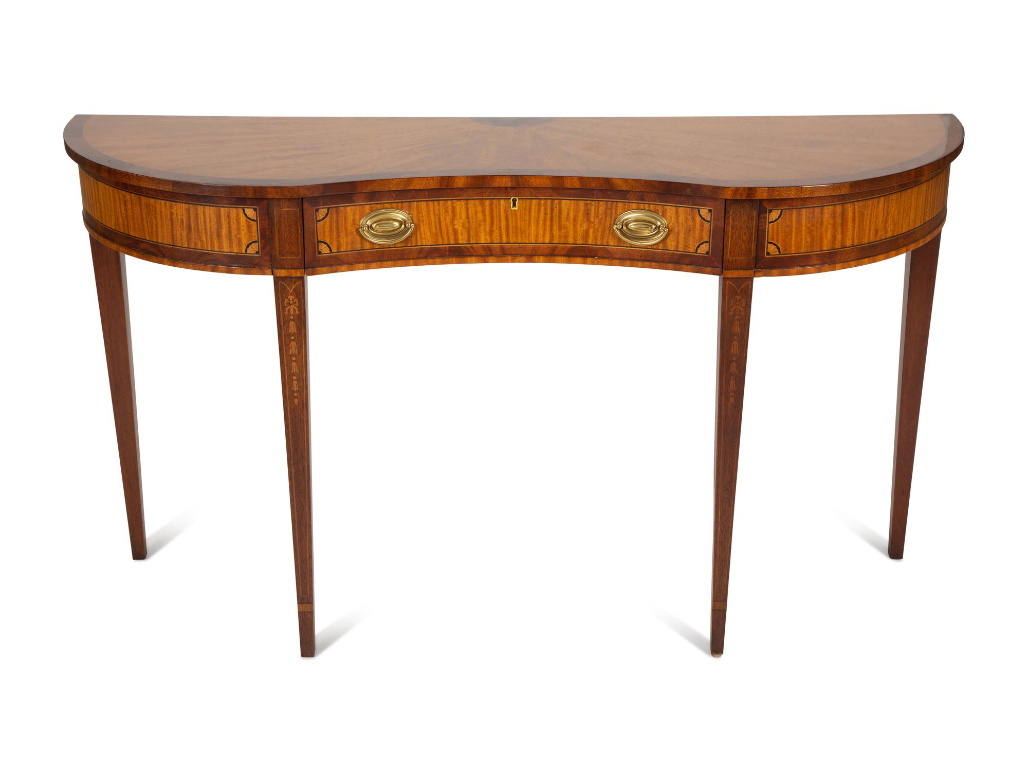 A George III Style Mahogany Veneered Console Table