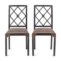 A Pair of English Trompe-l'Oeil Painted Side Chairs