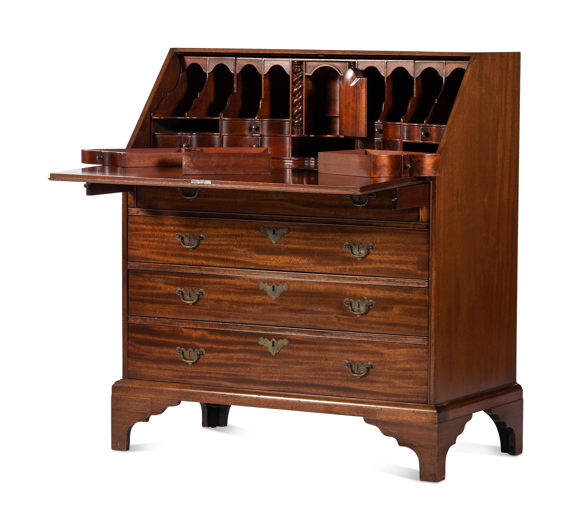 A Federal Style Inlaid Mahogany Slant Front Desk