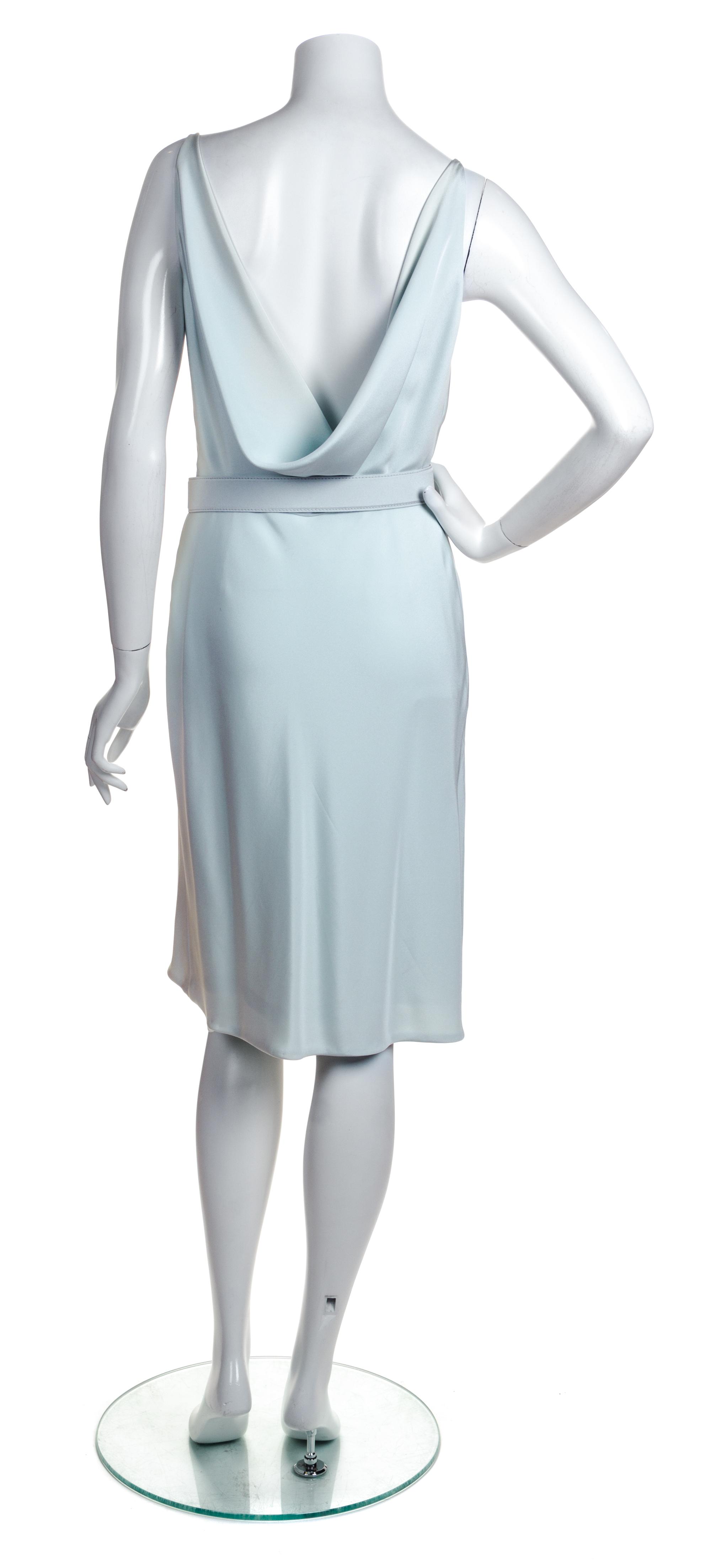 A Bill Blass Sea Foam Sleeveless Dress, Size 8.