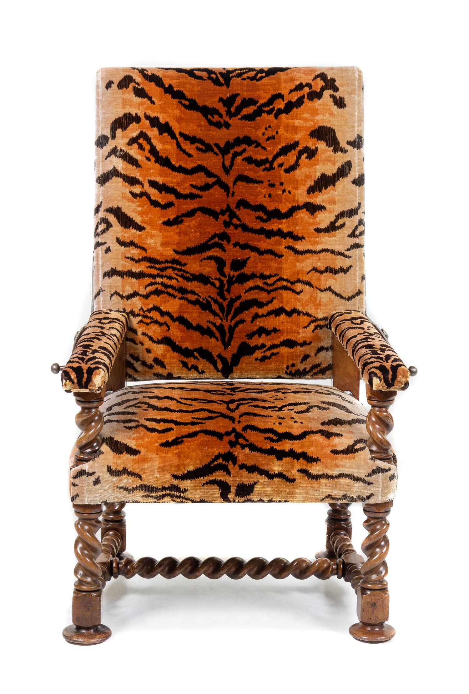 A Continental Walnut Adjustable Armchair Height 48 x width 26 x depth 29 inches. — 19TH CENTURY