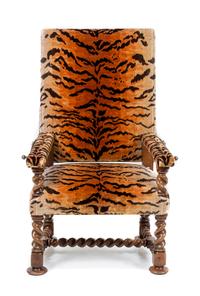 A Continental Walnut Adjustable Armchair Height 48 x width 26 x depth 29 inches. — 19TH CENTURY