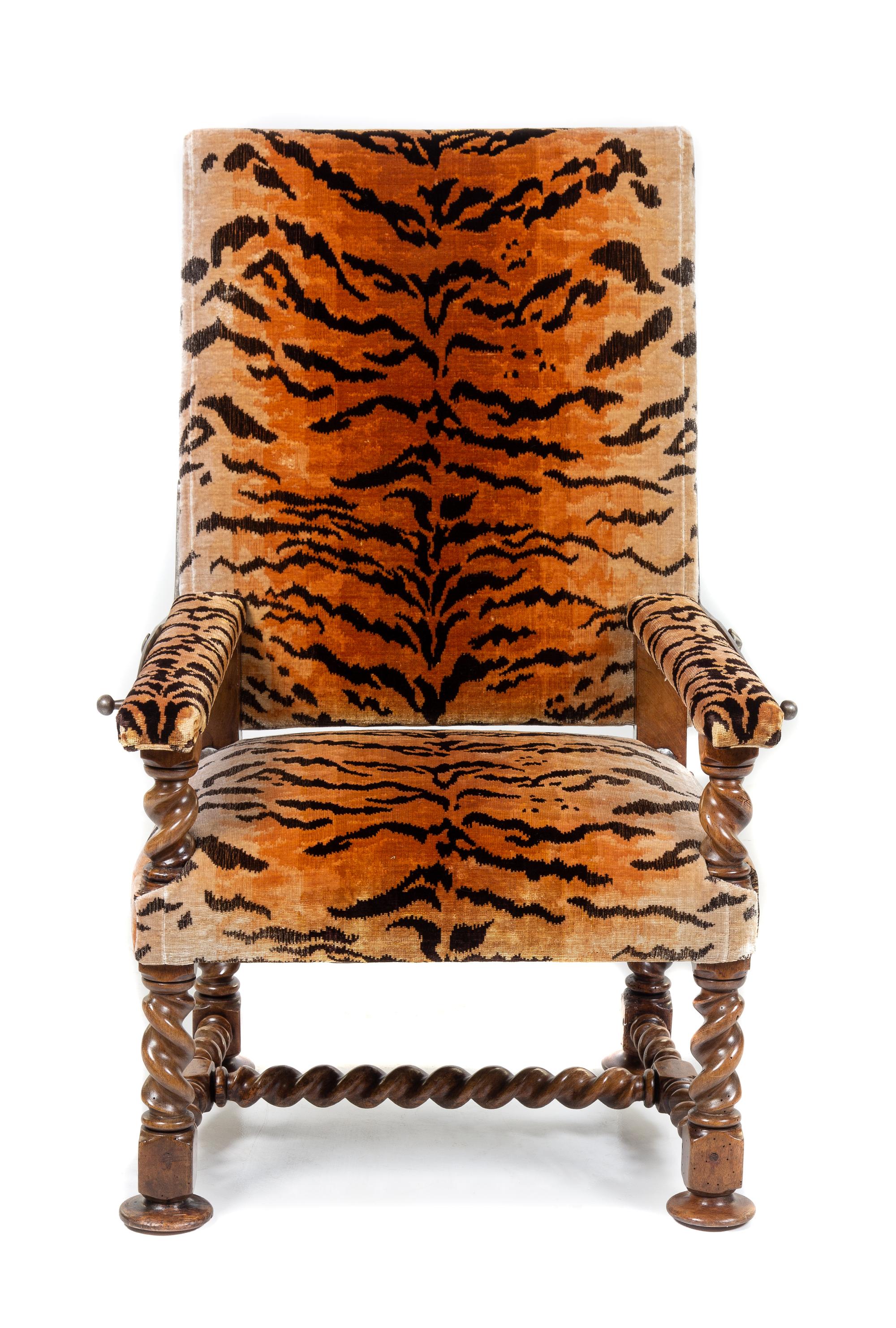 A Continental Walnut Adjustable Armchair Height 48 x width 26 x depth 29 inches. — 19TH CENTURY
