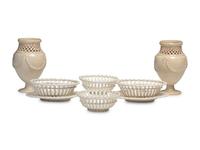 Six Reticulated Creamware Articles