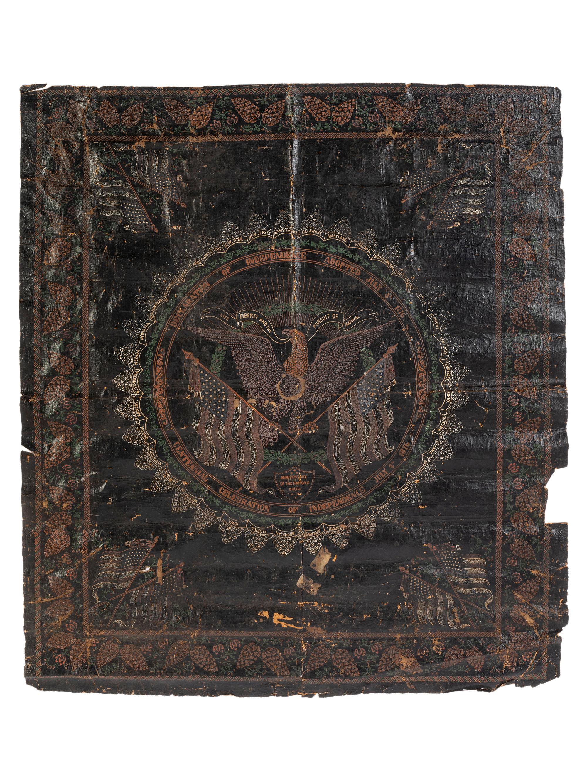 [FLAGS & PATRIOTIC TEXTILES]. Centennial banner, 1876.