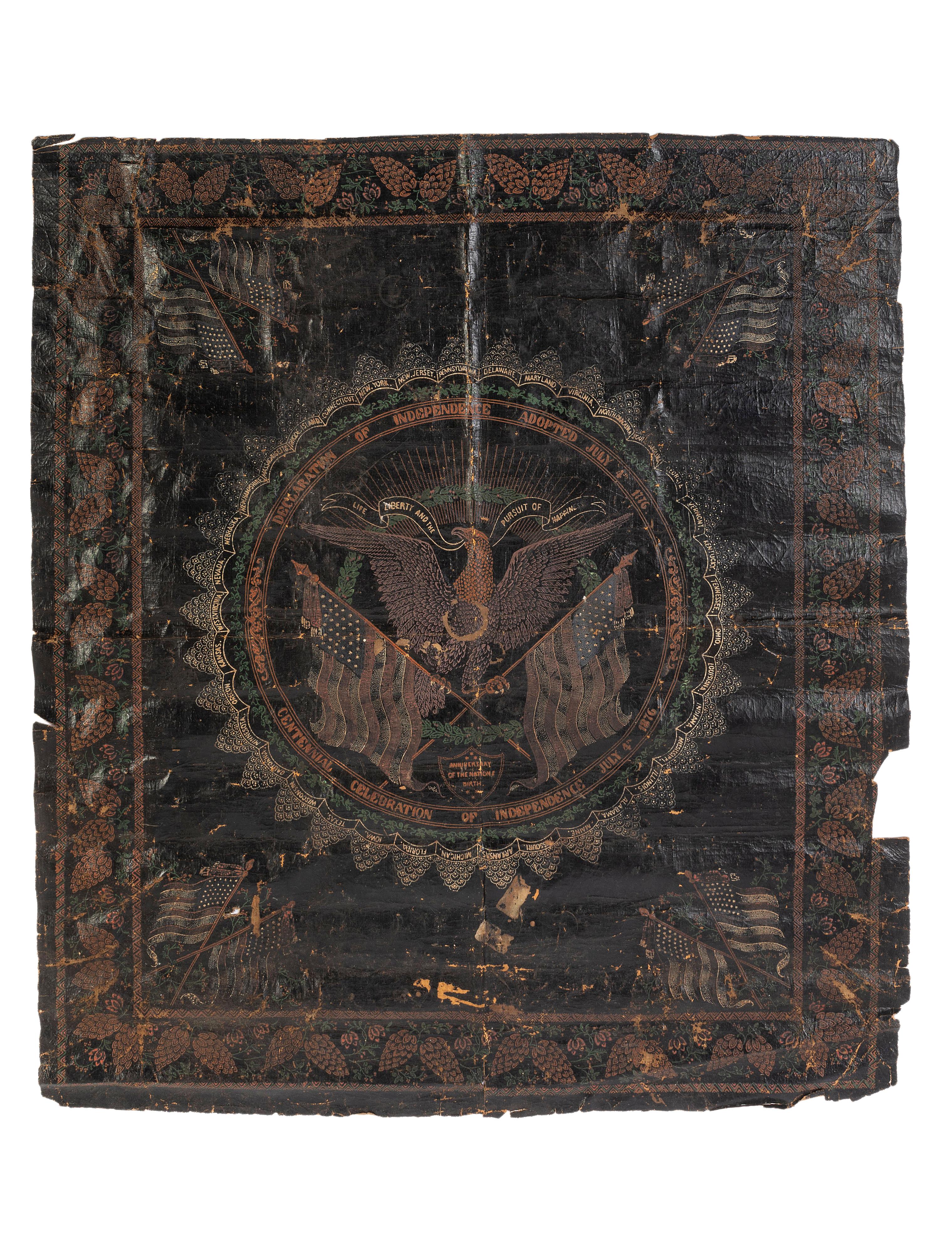 [FLAGS & PATRIOTIC TEXTILES]. Centennial banner, 1876.