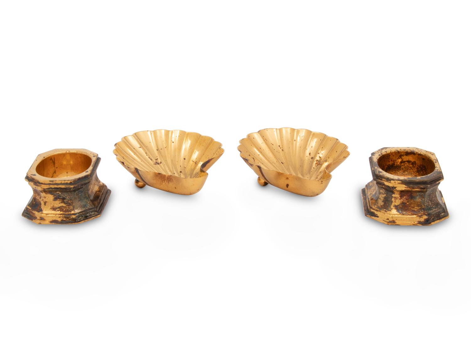 Four Tiffany and Co. Silver-Gilt Salt Cellars