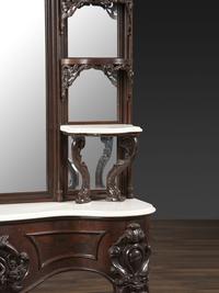 A Renaissance Revival Marble Mounted Carved and Laminated Rosewood Etagere