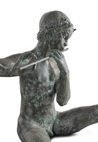 A Patinated Bronze Figure of Pan
