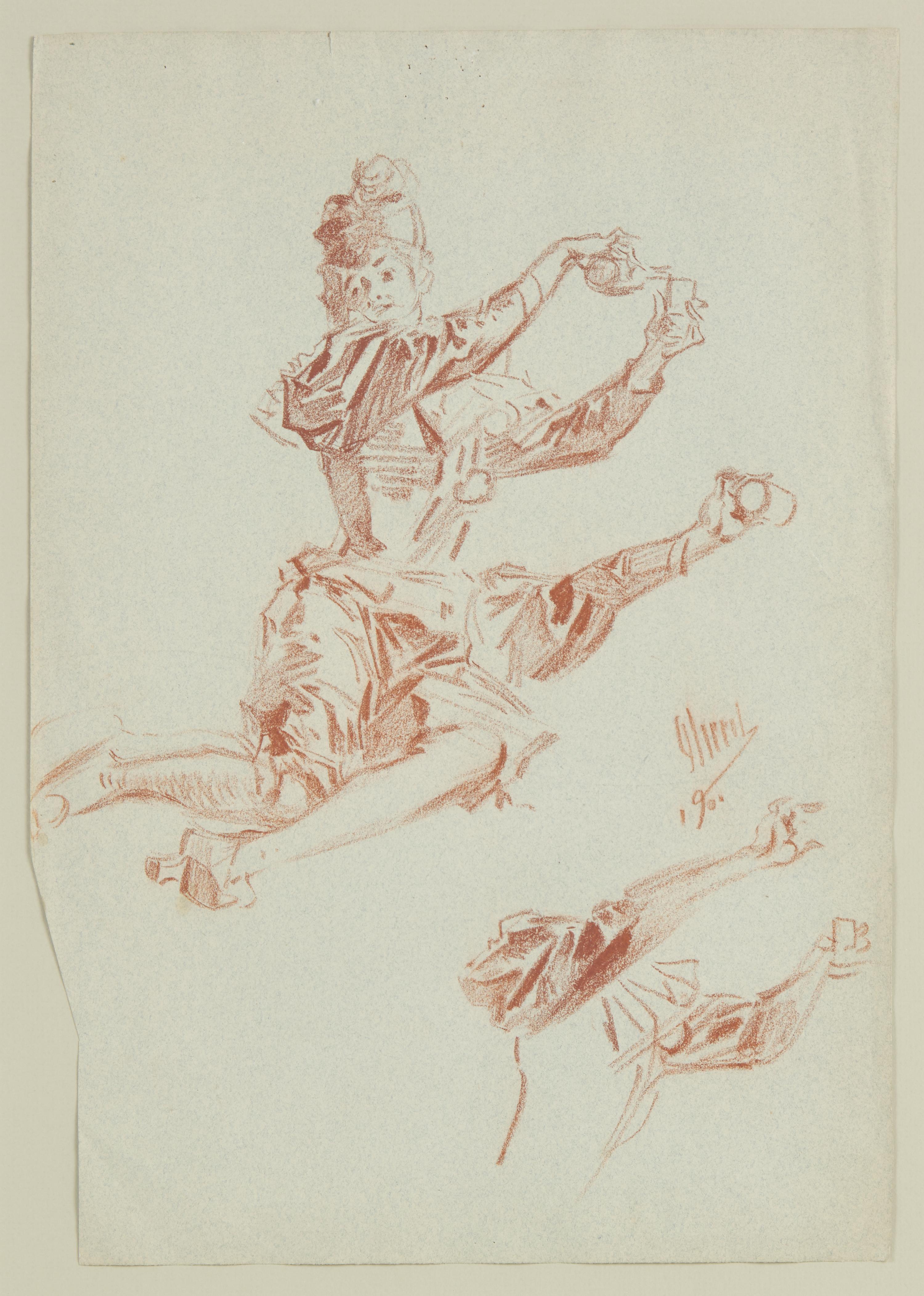 Jules Chéret (French, 1836–1932) — Seated Woman and Woman with Legs (Two Works)