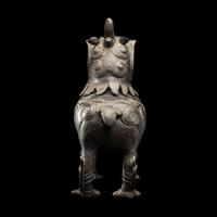 A Chinese Ming Style Patinated Bronze Luduan -Form Incense Burner 明式铜甪端爐