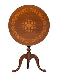 A Queen Anne Style Marquetry Tilt-Top Table