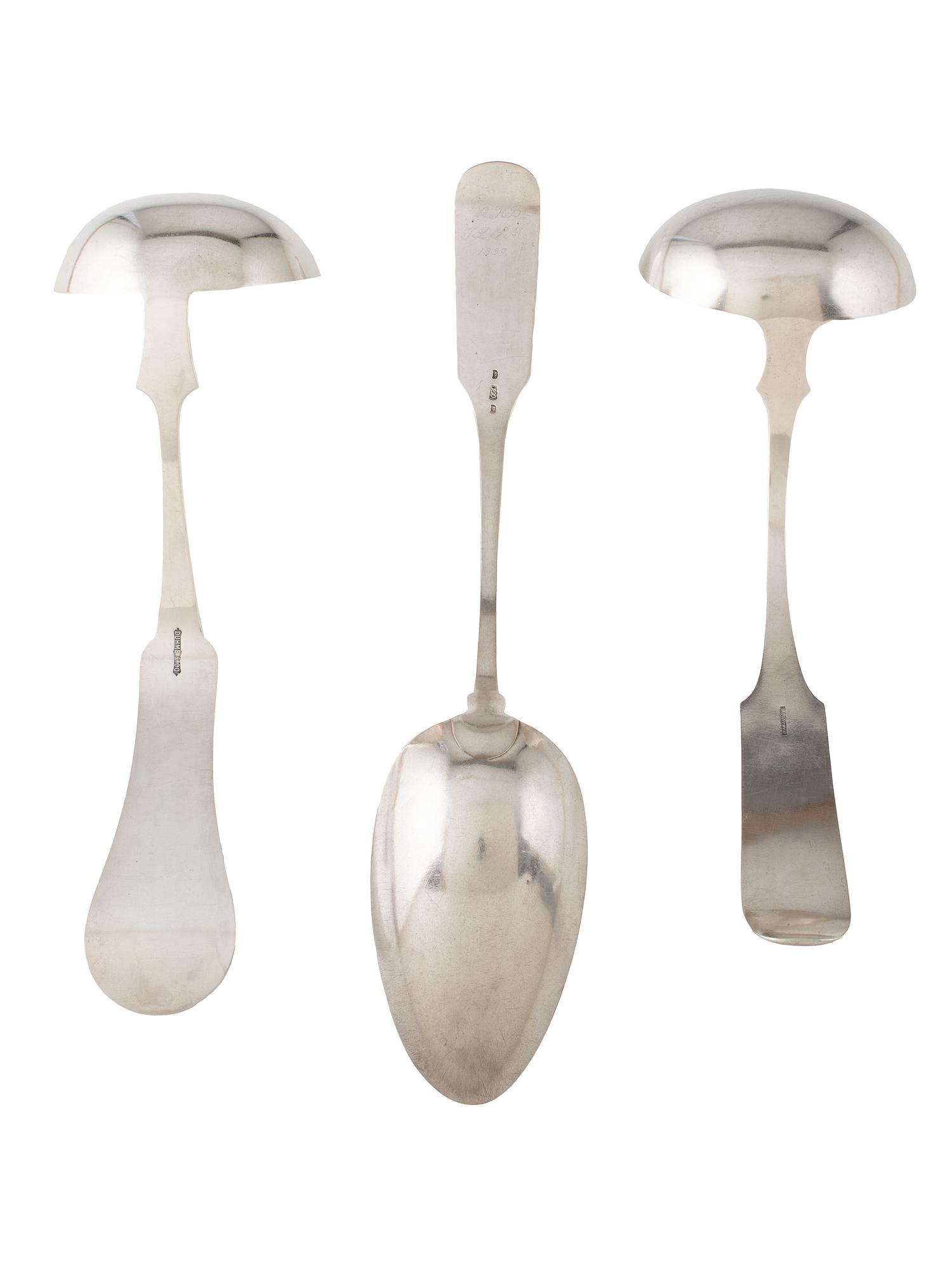 Twelve American Coin Silver Flatware and Serving Articles