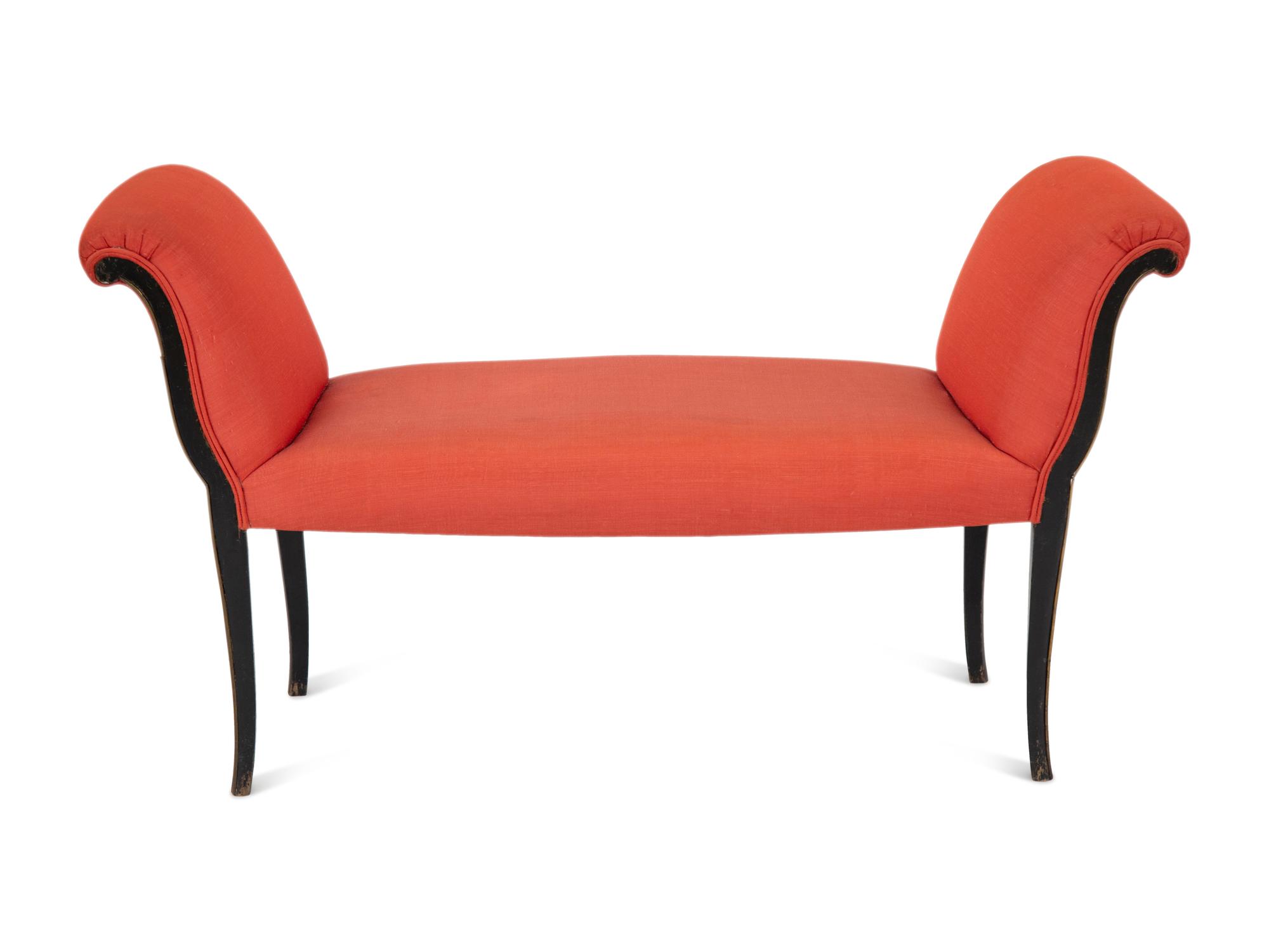 A Regency Style Ebonized Window Seat