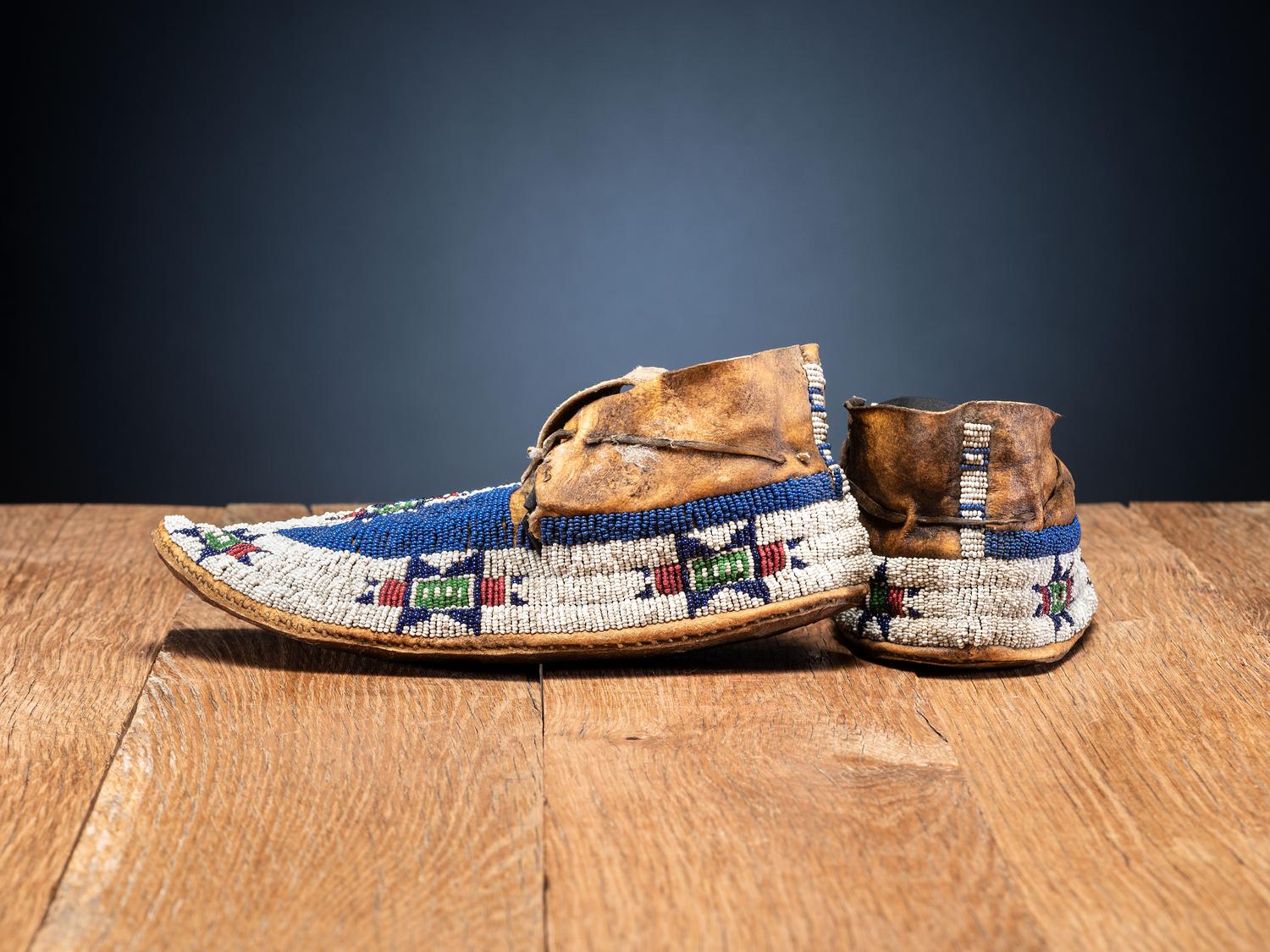 Cheyenne Beaded Hide Moccasins