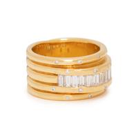 CHARLES KRYPELL, YELLOW GOLD AND DIAMOND BAND