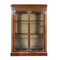 A Neoclassical Style Brass Inlaid Mahogany Vitrine Cabinet