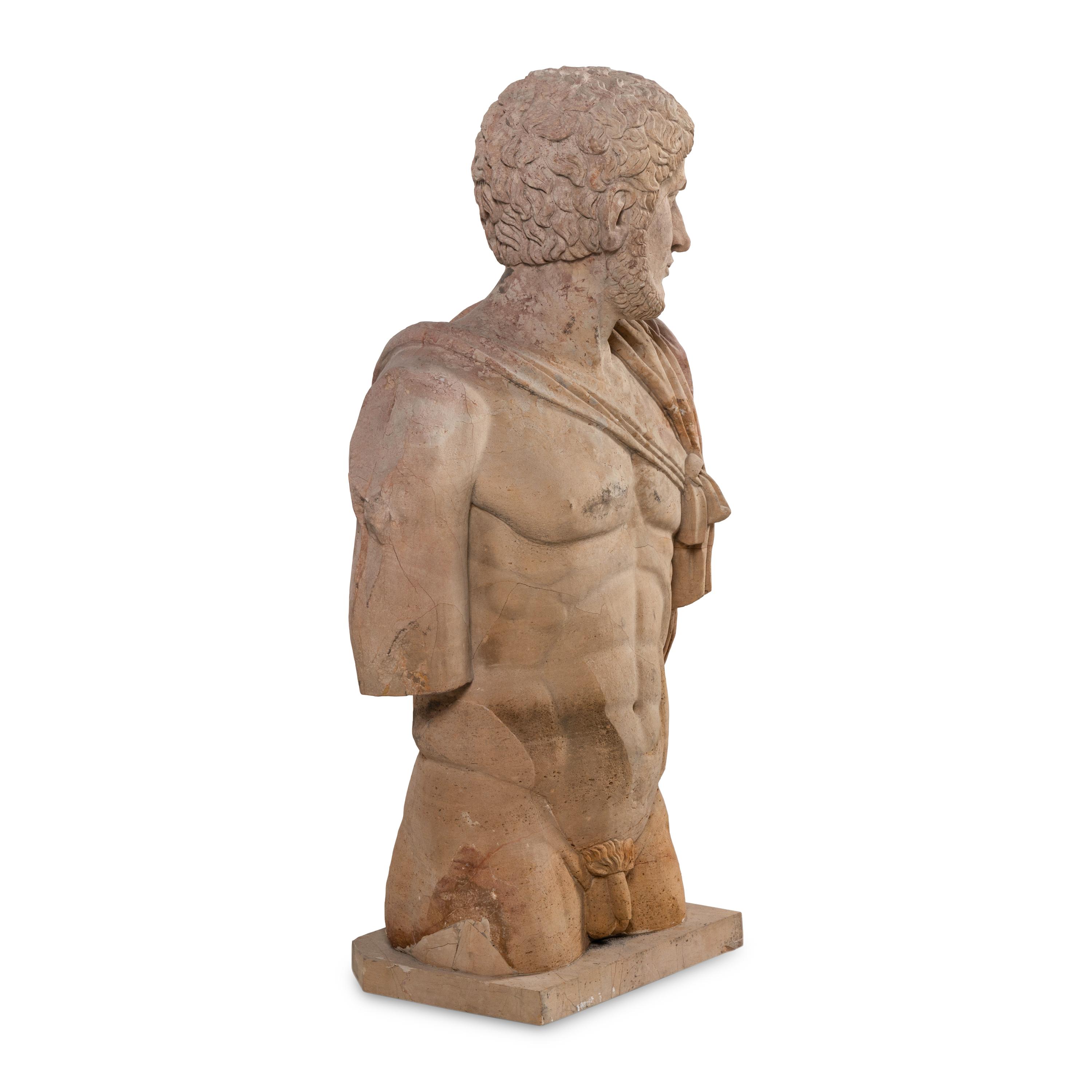 A Roman Style Carved Stone Torso of a Man