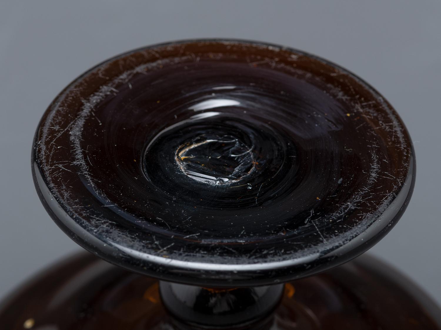 A Blown-Glass Compote in Amber