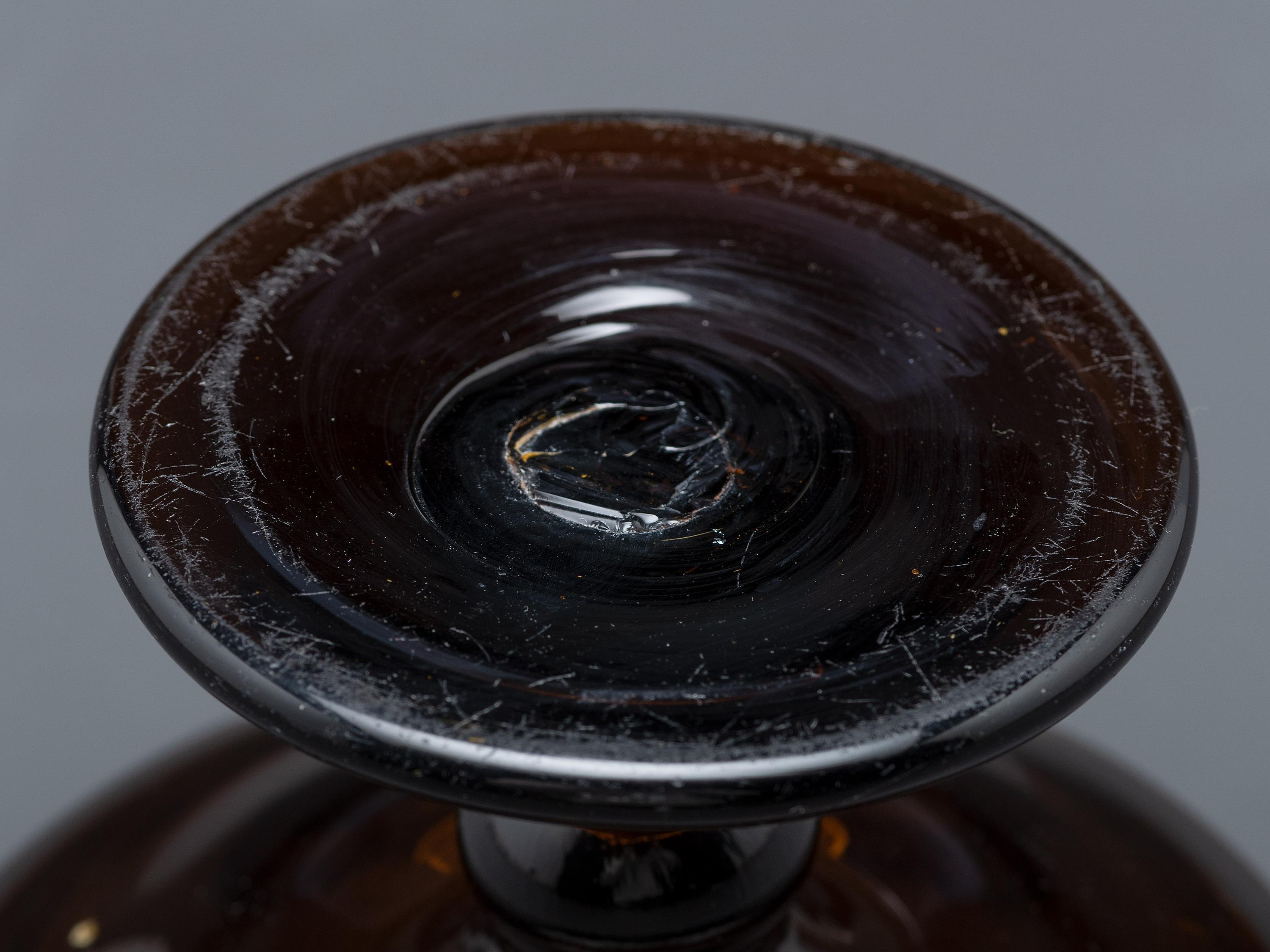 A Blown-Glass Compote in Amber
