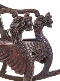 Two Chinese and Japanese Export Carved Hardwood Armchairs