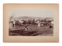 [NATIVE AMERICANS]. [ANDERSON, John A., photographer (1869-1948)]. Two photographs taken at the Rosebud Indian Agency, South Dakota, incl. "Scalp Dance."