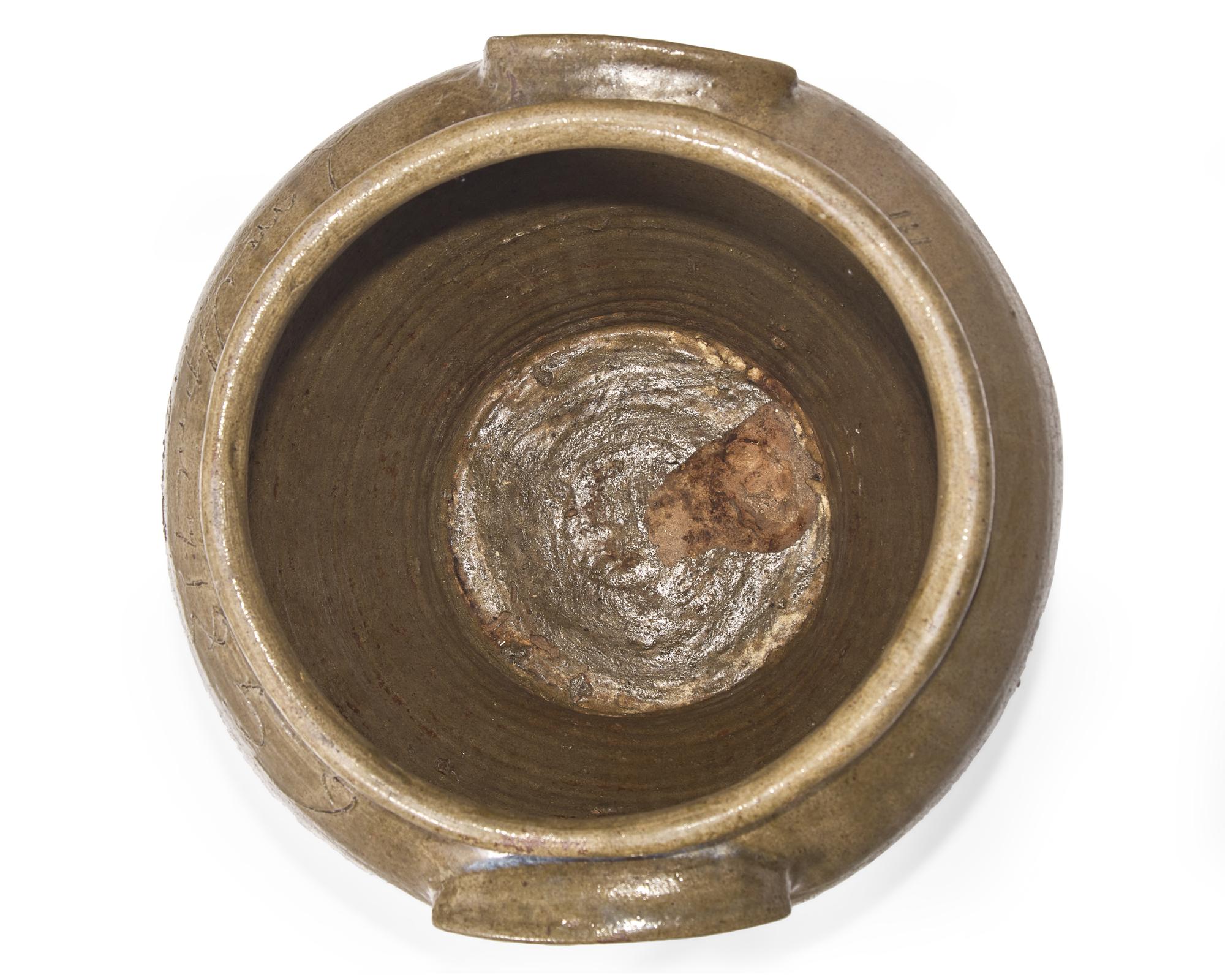 A Rare And Large David Drake Alkaline Glazed Two-Handled Stoneware Storage Jar