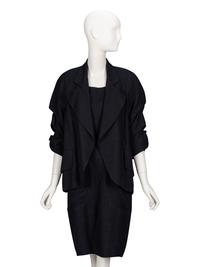 Christian Lacroix, Black Linen Dress & Jacket Ensemble