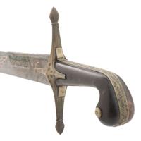 Highly Decorated Ottoman Kilij with Engraved Metal Covered Scabbard