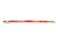 DIAMOND AND SYNTHETIC RUBY BAR BROOCH