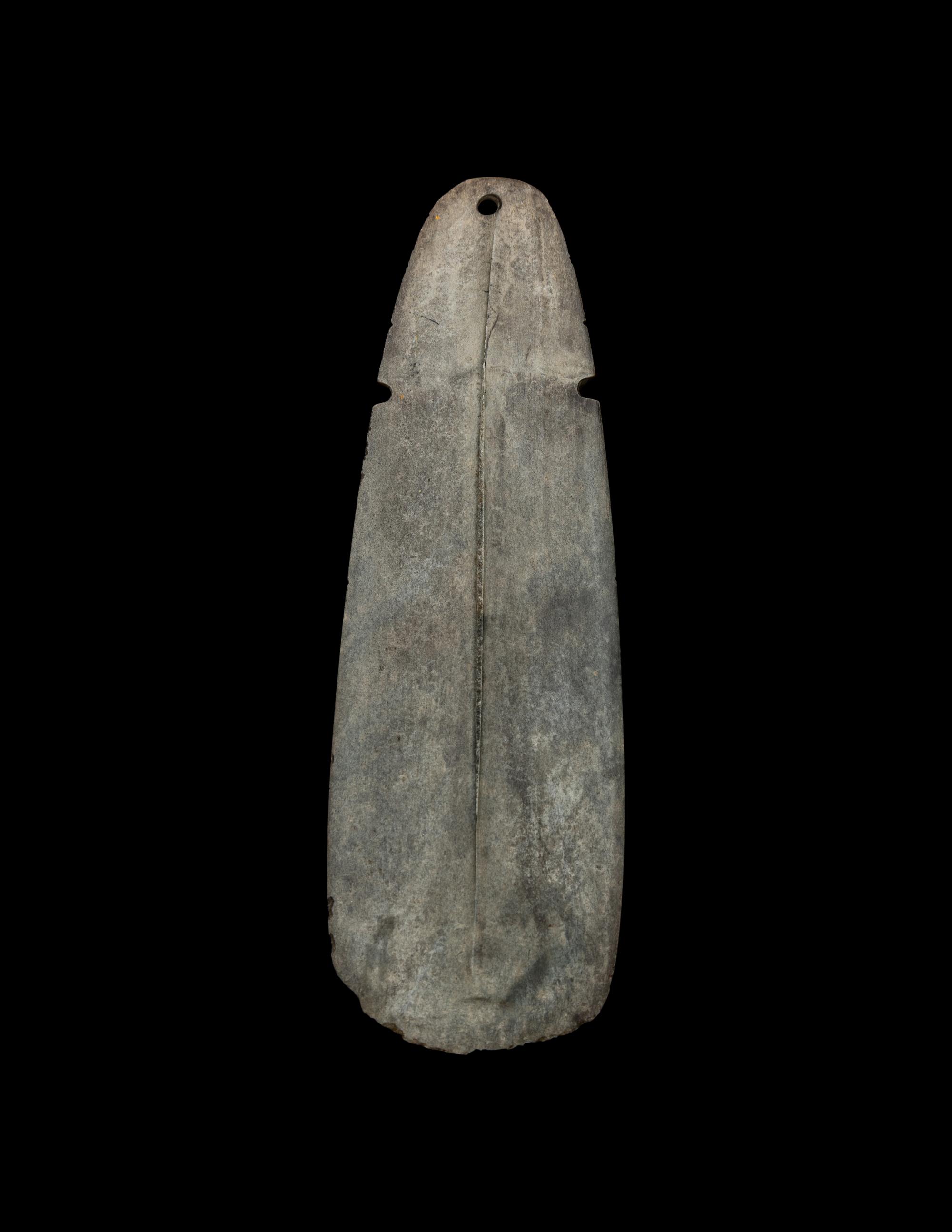 A Costa Rican Jade Figural Celt Pendant