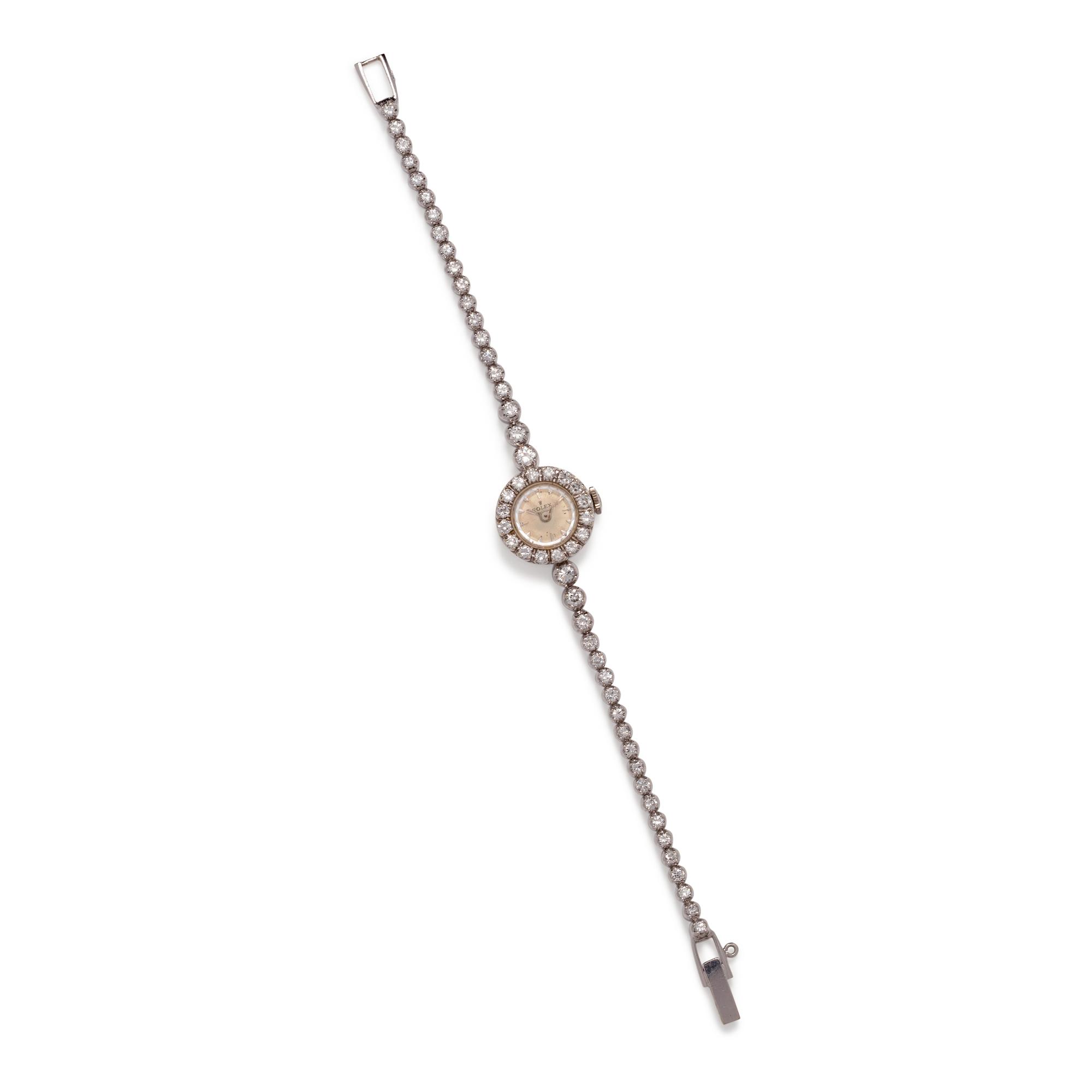 ROLEX, 14K WHITE GOLD AND DIAMOND WRISTWATCH