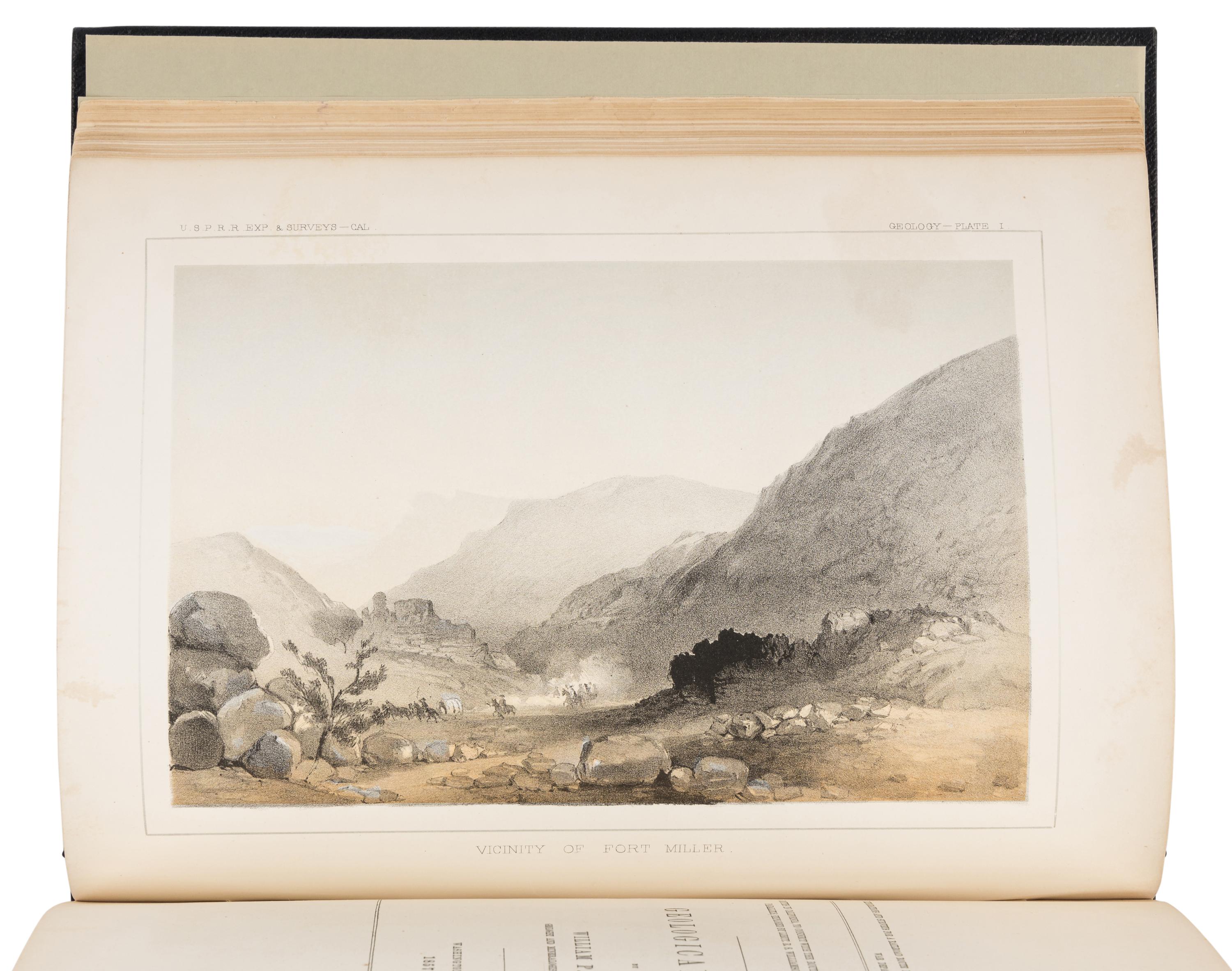 [PACIFIC RAILROAD SURVEY]. Reports of Explorations and Surveys, to Ascertain the Most Practicable and Economical Route for a Railroad from the Mississippi River to the Pacific Ocean.. . Washington: Beverley Tucker, A.O.P. Nicholson, Thomas H. Ford, 1855-1860.