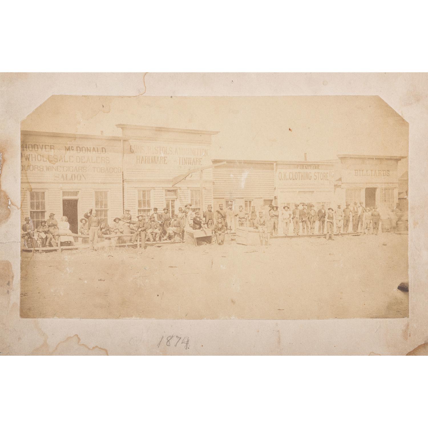 Dodge City, Kansas, Rare Albumen Photograph of Front Street