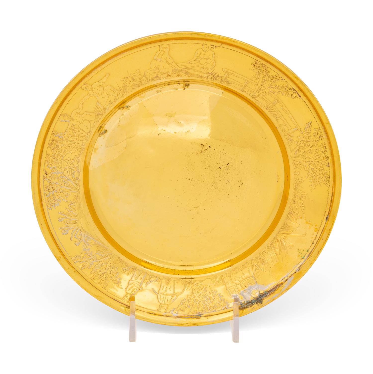 An American Gilt Silver Children's Plate