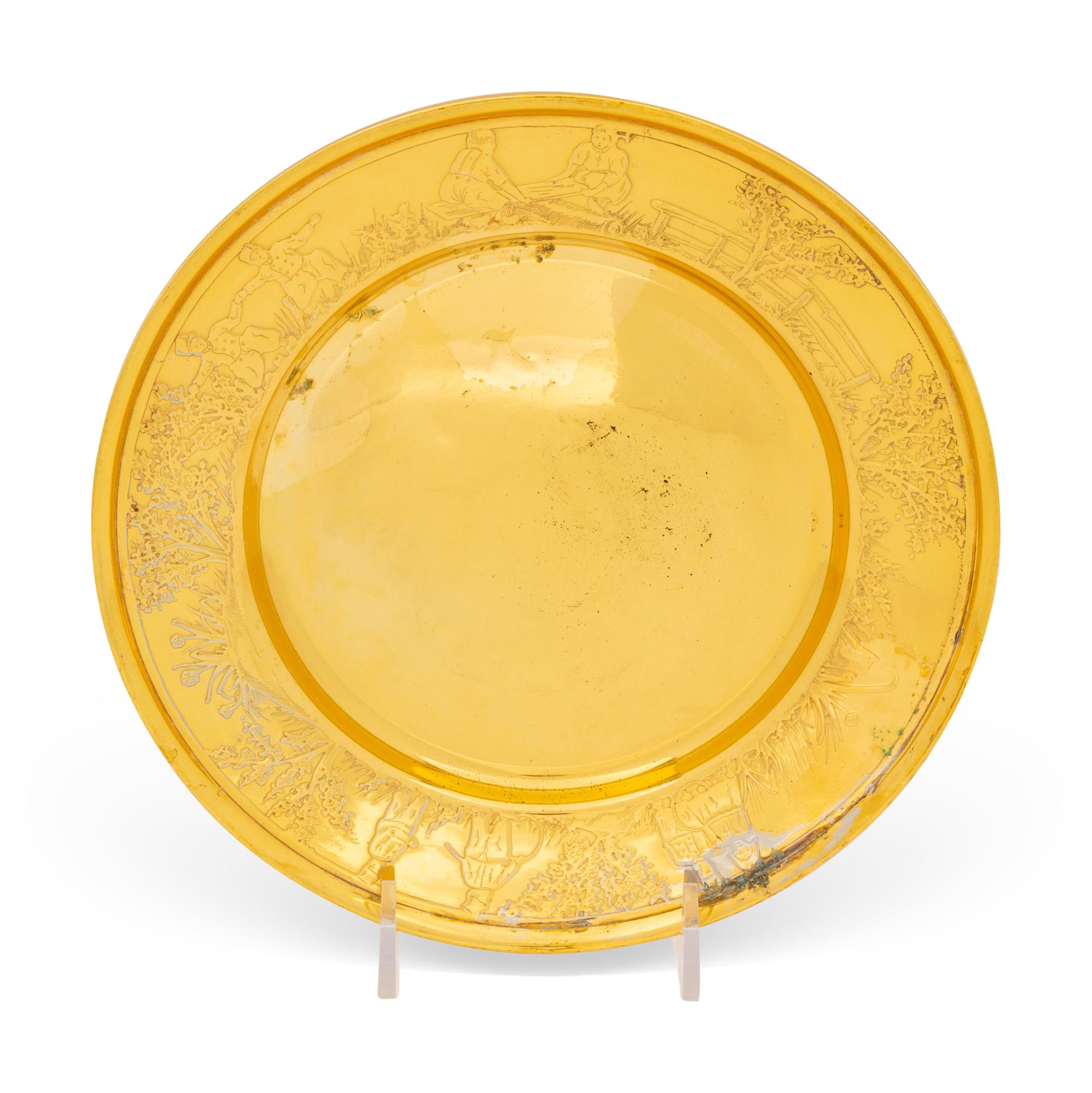 An American Gilt Silver Children's Plate
