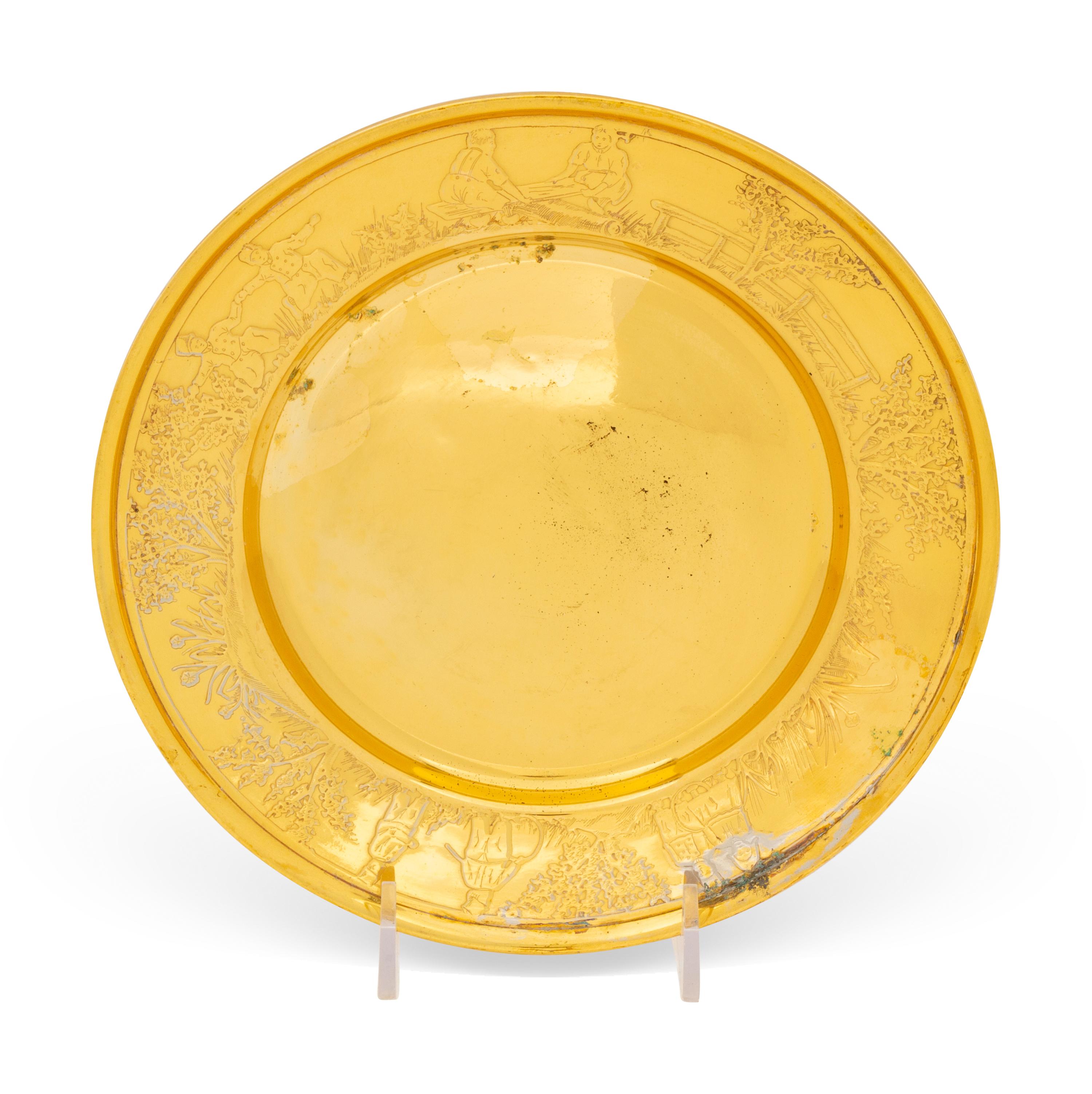 An American Gilt Silver Children's Plate