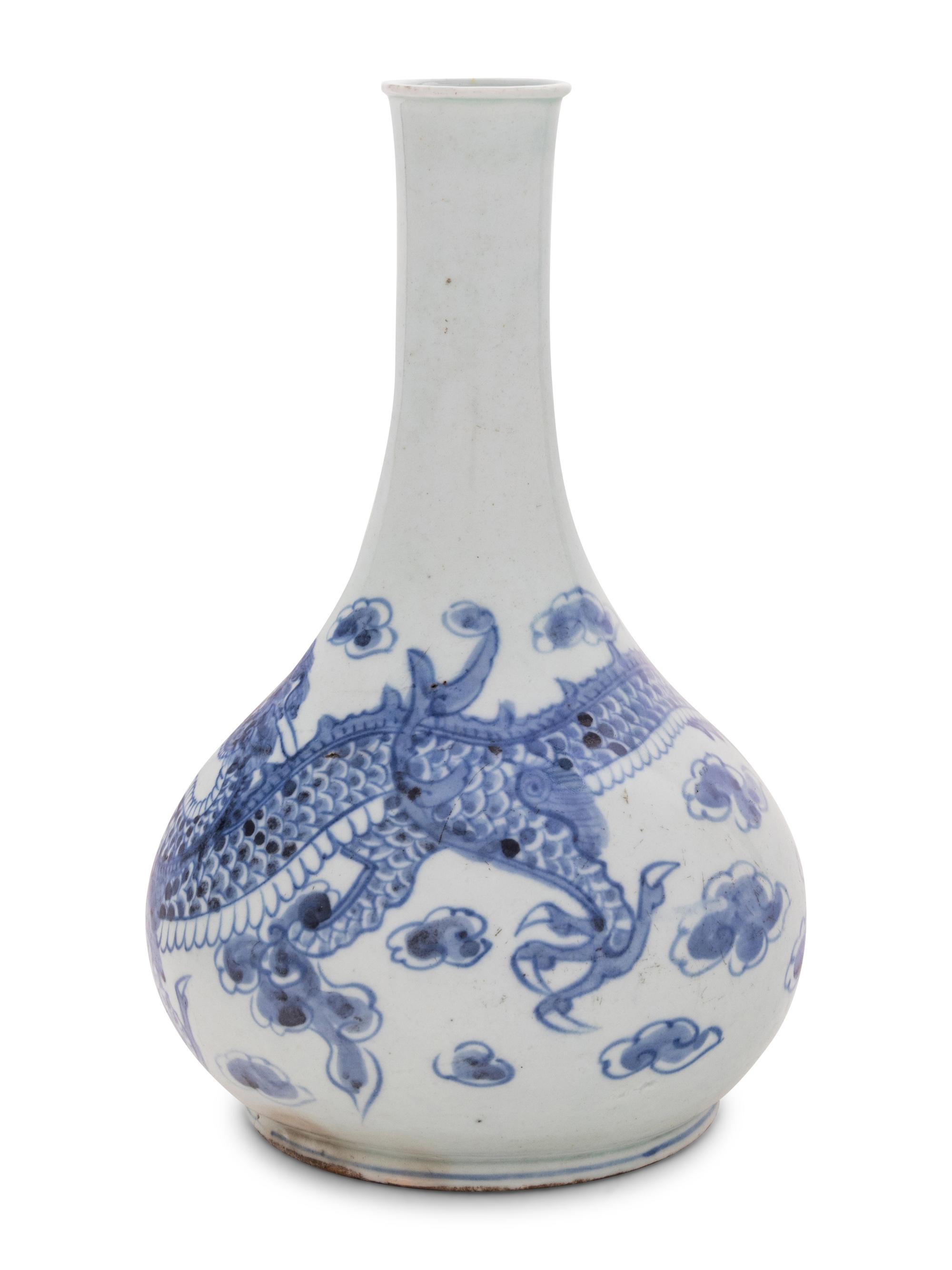 A Korean Blue and White Porcelain Vase