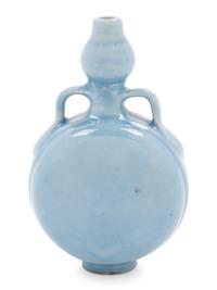 A Clair-de-Lune Glazed Porcelain Miniature Moon Flask