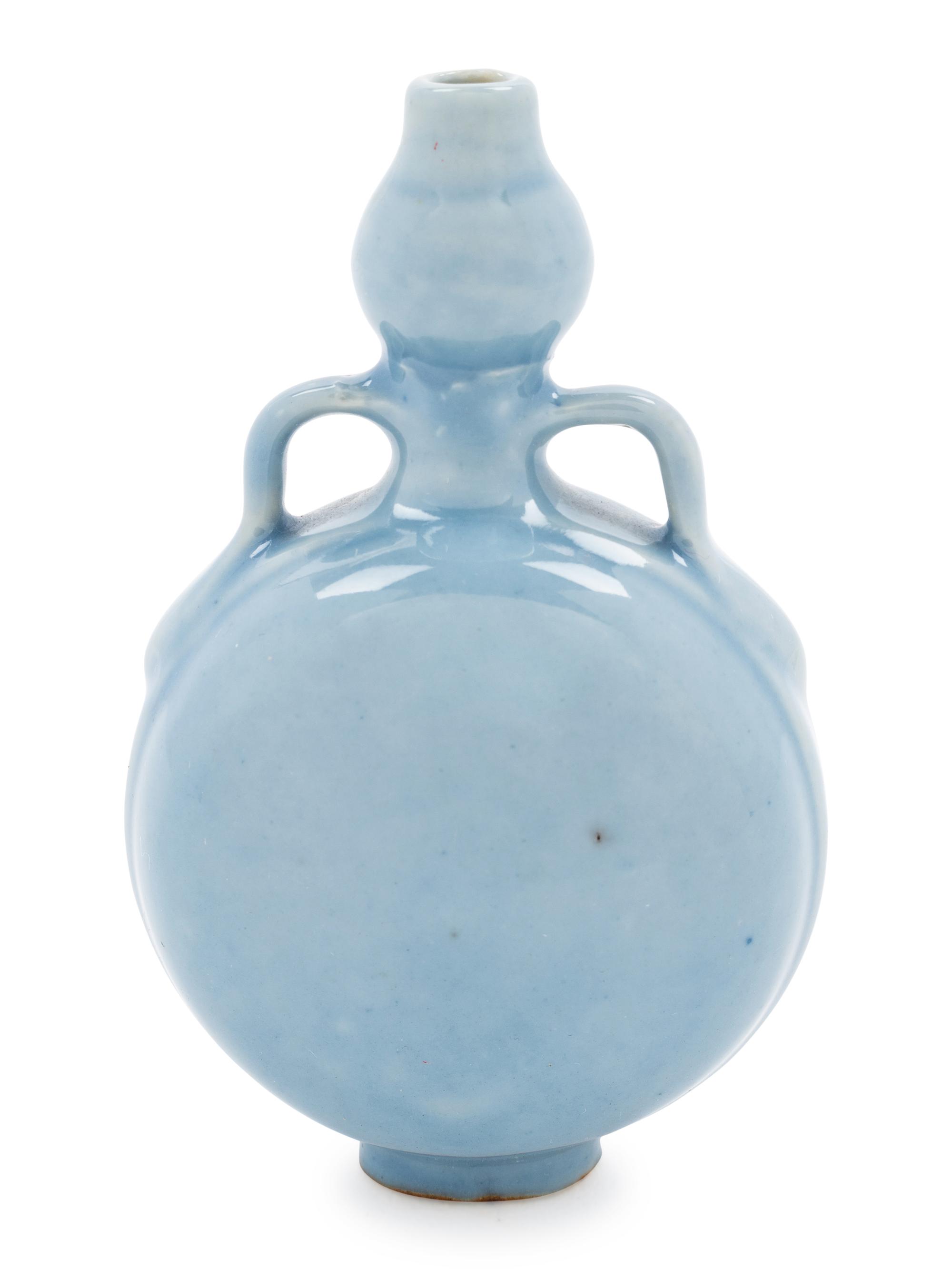 A Clair-de-Lune Glazed Porcelain Miniature Moon Flask