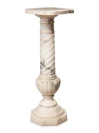A Continental Carved Marble Pedestal