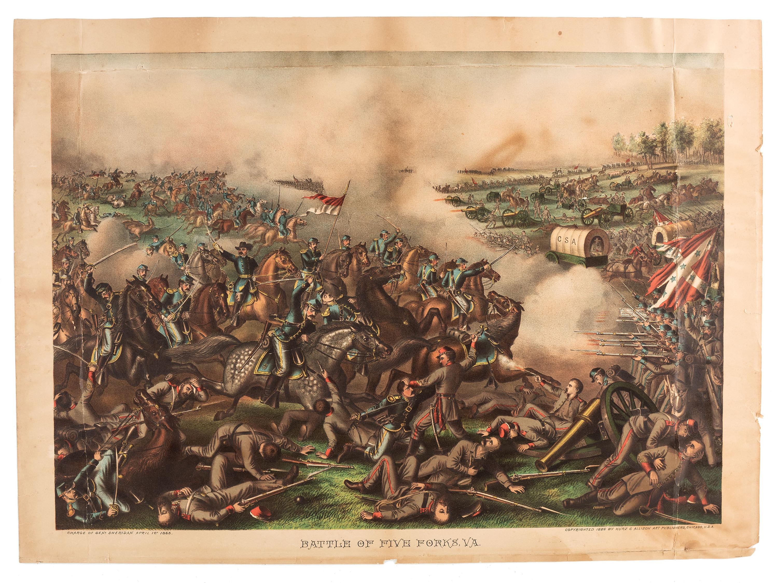 [CIVIL WAR]. A group of 7 lithographs by Kurz & Allison and Currier & Ives, comprising: